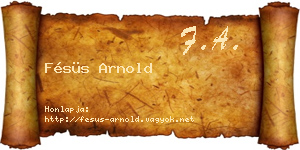 Fésüs Arnold névjegykártya