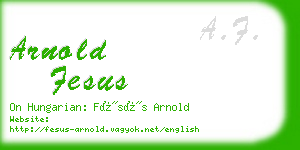 arnold fesus business card